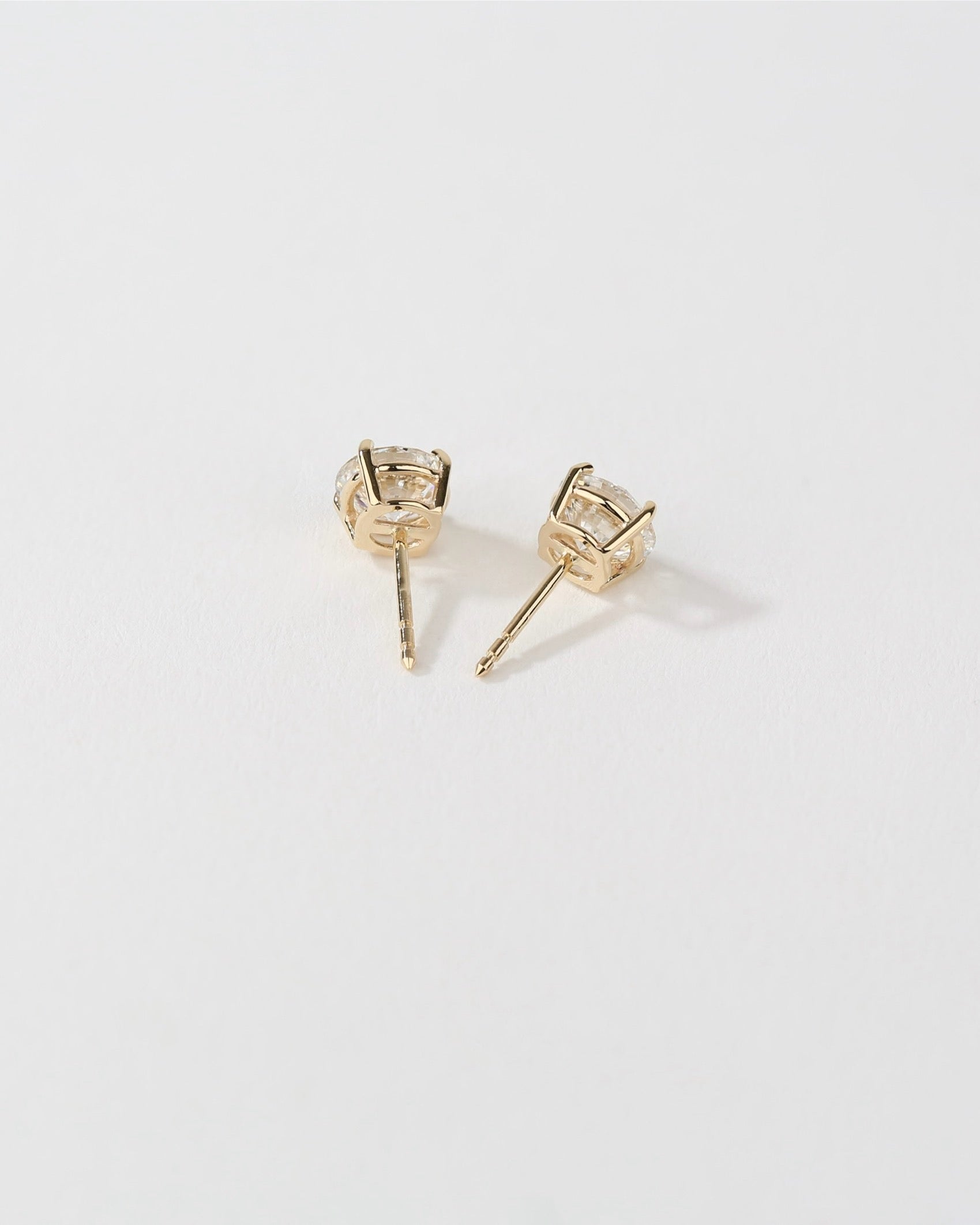 14K Yellow Gold Lab-Grown Diamond Stud Earrings 2.10 CTW | Safety-Back Posts