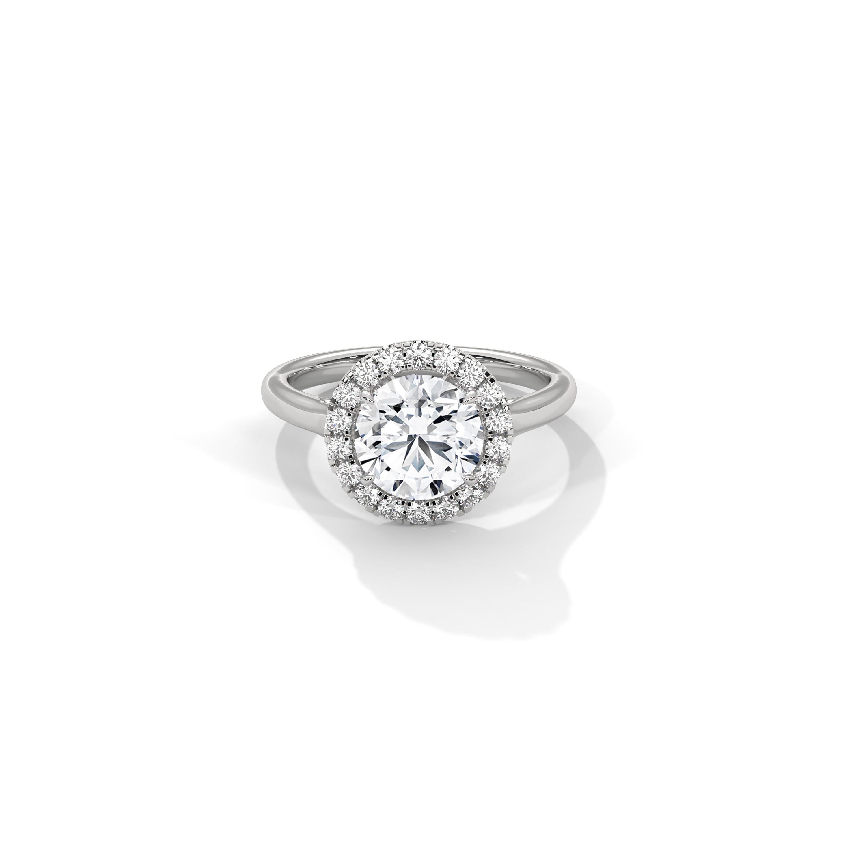 Halo Engagement Ring Platinum | Lab Grown Diamond