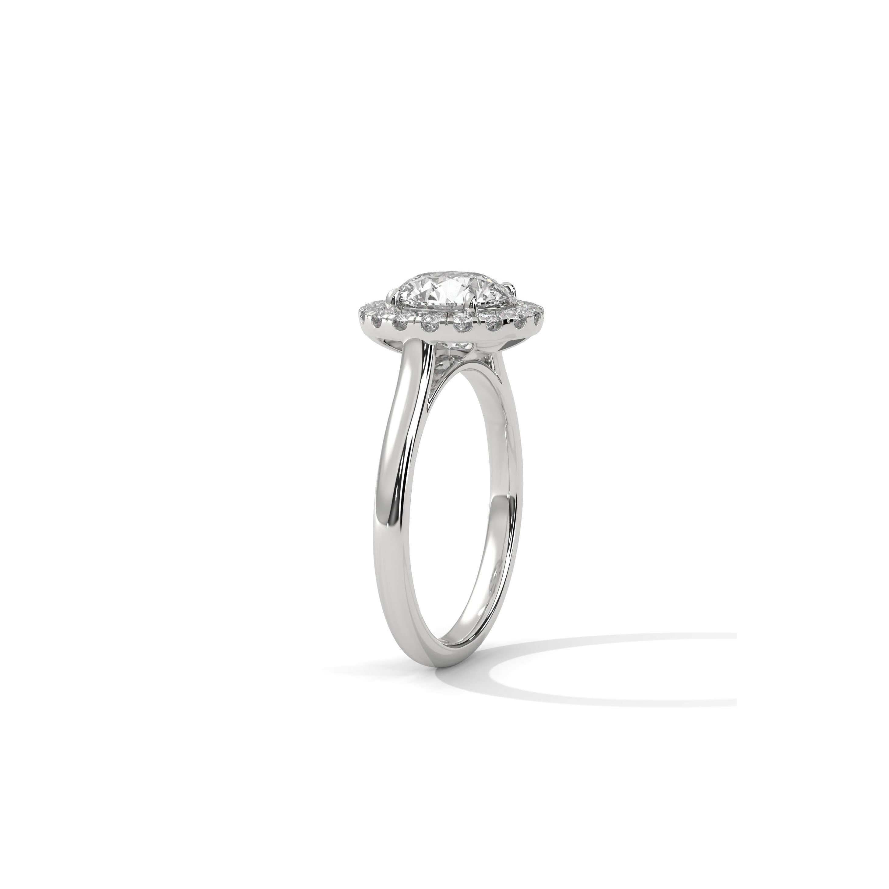 Halo Engagement Ring Platinum | Lab Grown Diamond