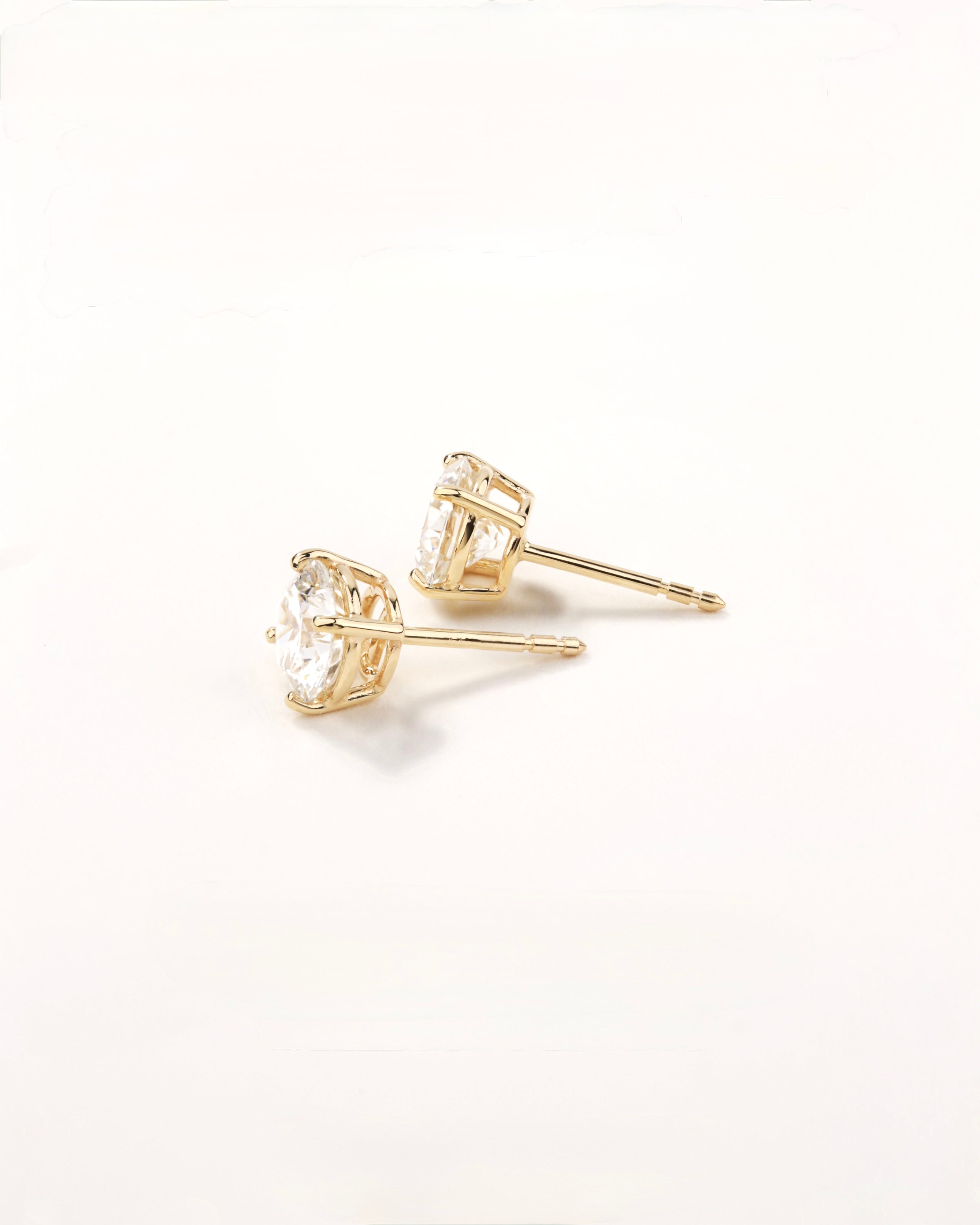 14K Yellow Gold Lab-Grown Diamond Stud Earrings 2.10 CTW | Safety-Back Posts