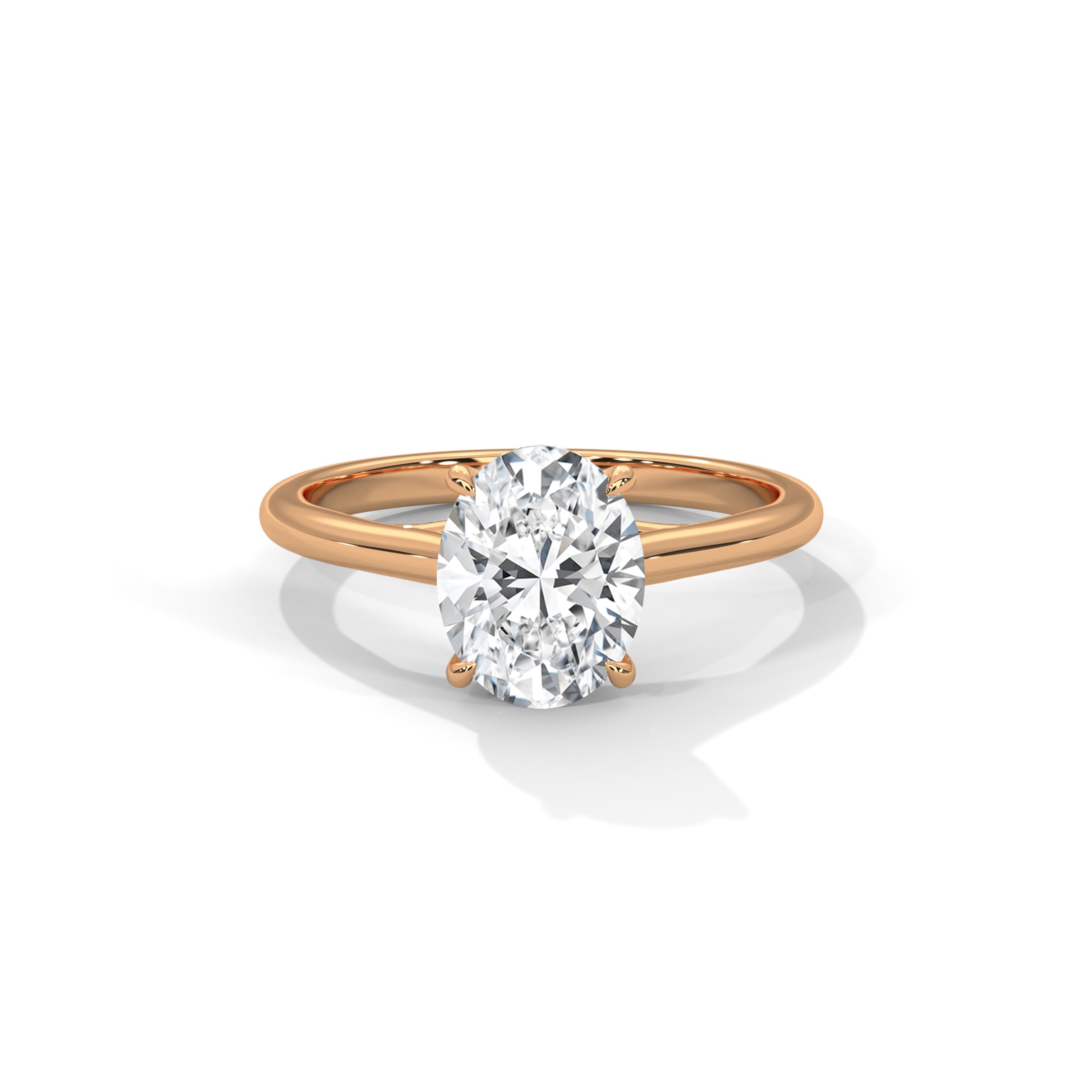 Oval Engagement Ring 18K Rose Gold | Lab Grown Diamond