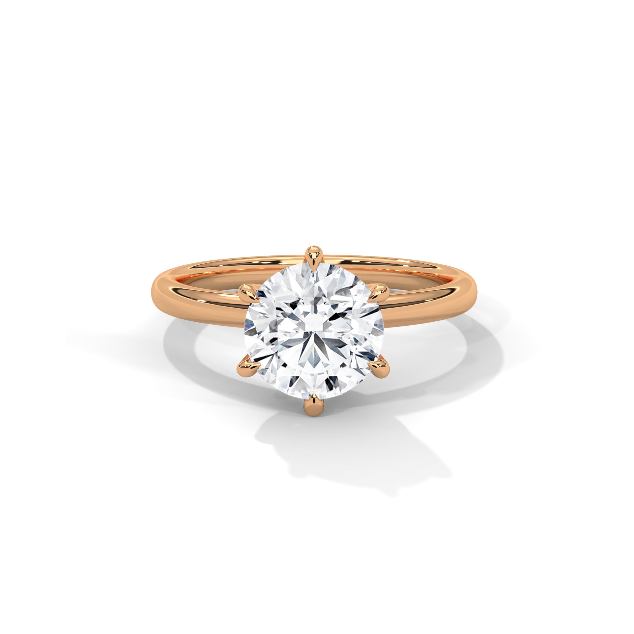 Six Prong Engagement Ring 18K Rose Gold | Lab Grown Diamond