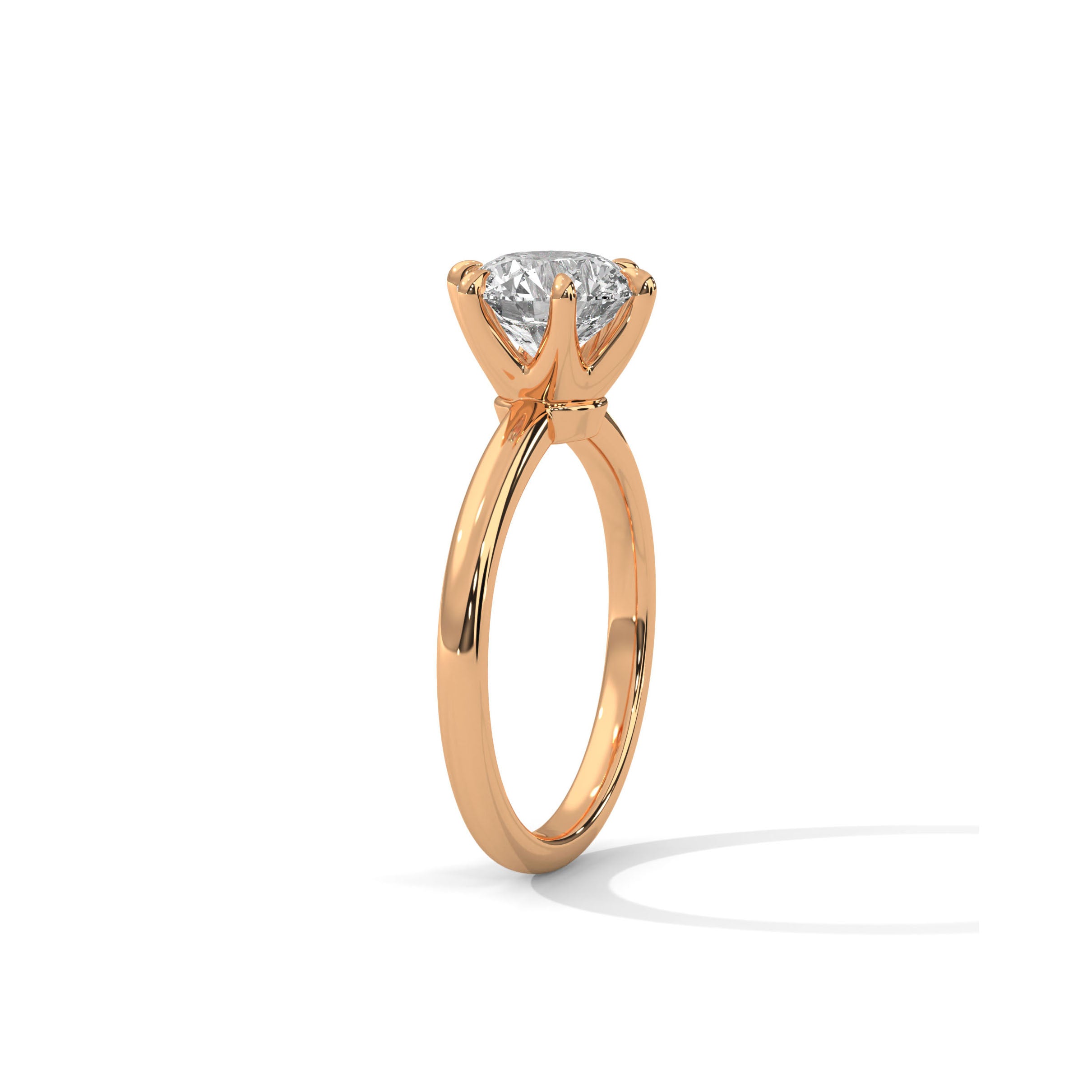 Six Prong Engagement Ring 18K Rose Gold | Lab Grown Diamond
