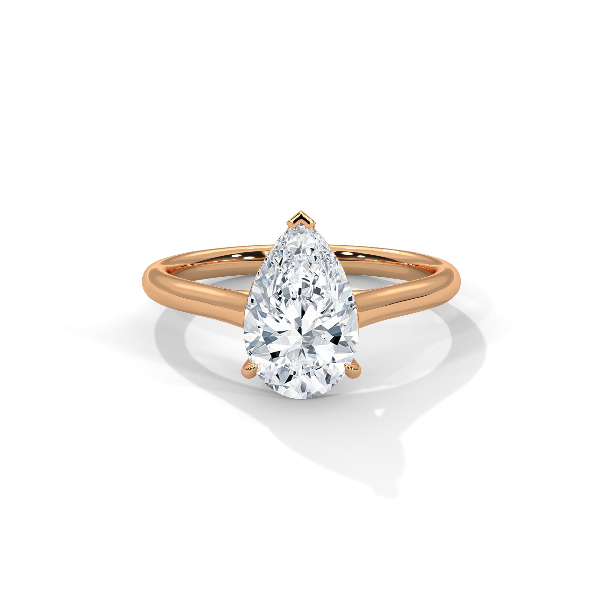 Pear Engagement Ring 18K Rose Gold | Lab Grown Diamond