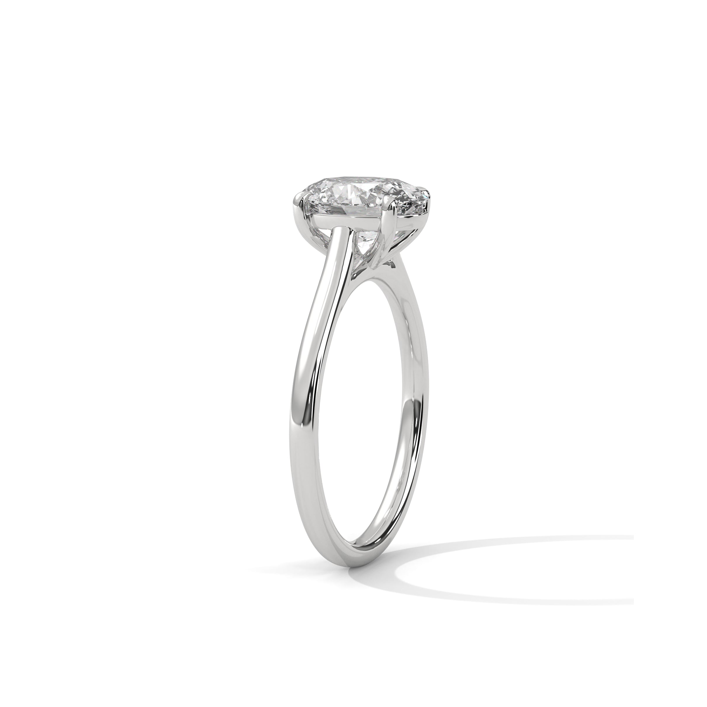 Oval Cathedral Engagement Platinum | Lab Grown Diamond