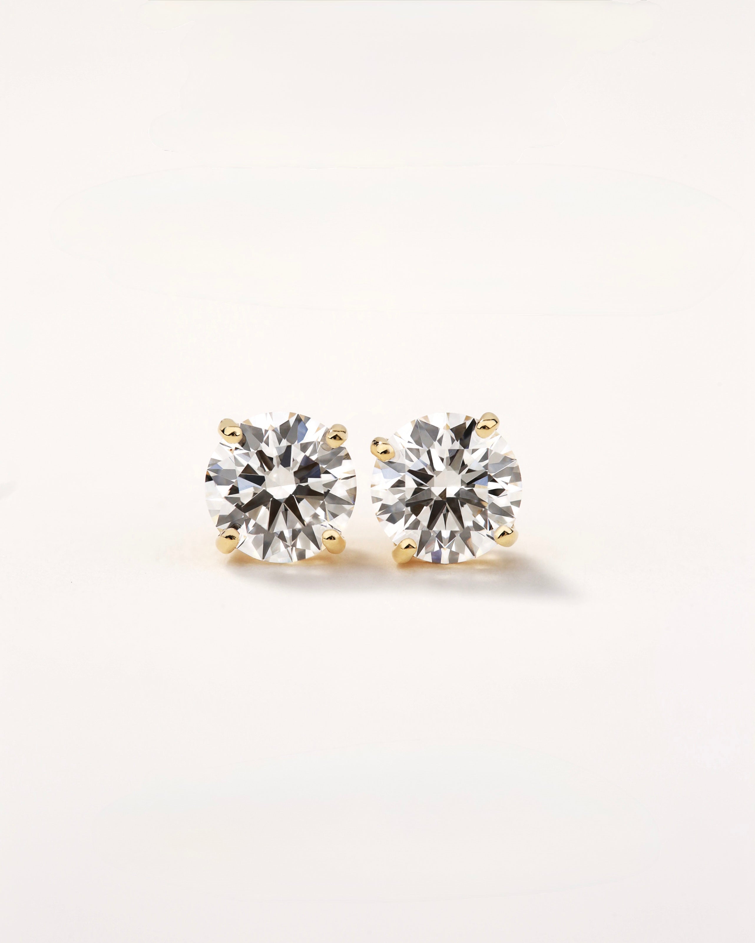 14K Yellow Gold Lab-Grown Diamond Stud Earrings 2.10 CTW | Safety-Back Posts