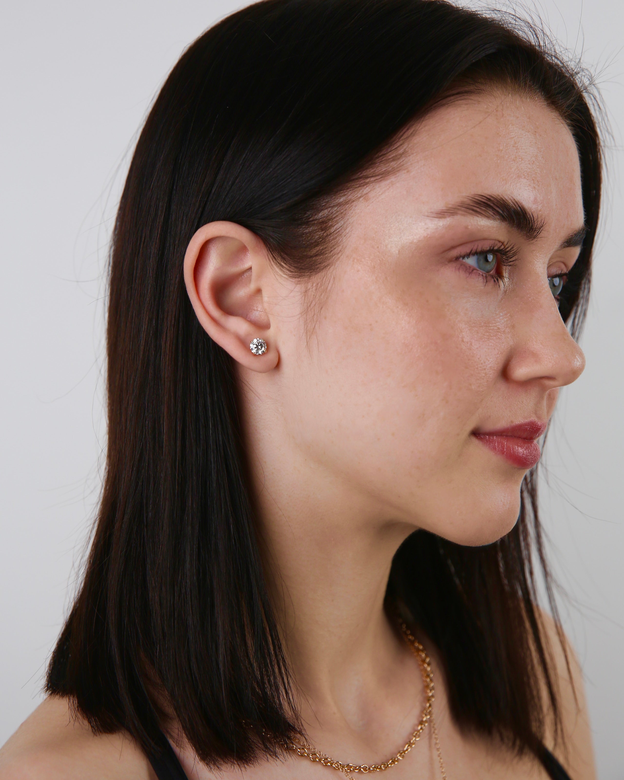 14K Yellow Gold Lab-Grown Diamond Stud Earrings 2.10 CTW | Safety-Back Posts