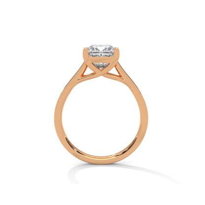 Princess Engagement Ring with Pave 18k Rose Gold | Lab Grown Diamond