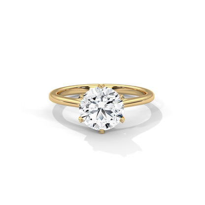 Six Prong Cathedral Engagement Ring 18K | Lab Grown Diamond