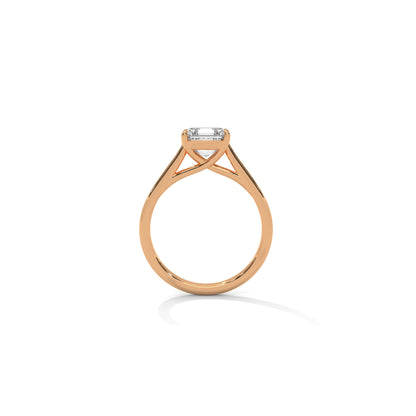 Asscher Engagement Ring 18K Rose Gold | Lab Grown Diamond