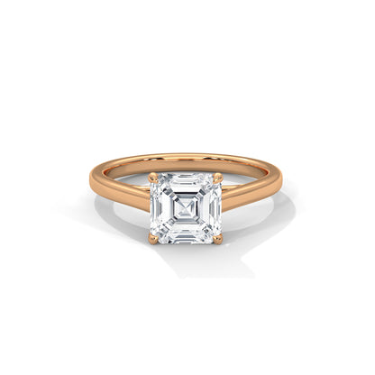 Asscher Engagement Ring 18K Rose Gold | Lab Grown Diamond