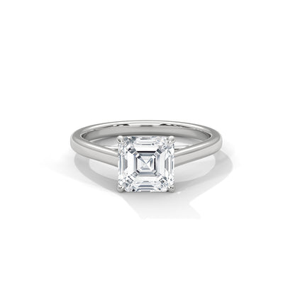 Asscher Engagement Ring Platinum | Lab Grown Diamond