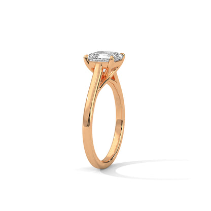 Asscher Engagement Ring 18K Rose Gold | Lab Grown Diamond