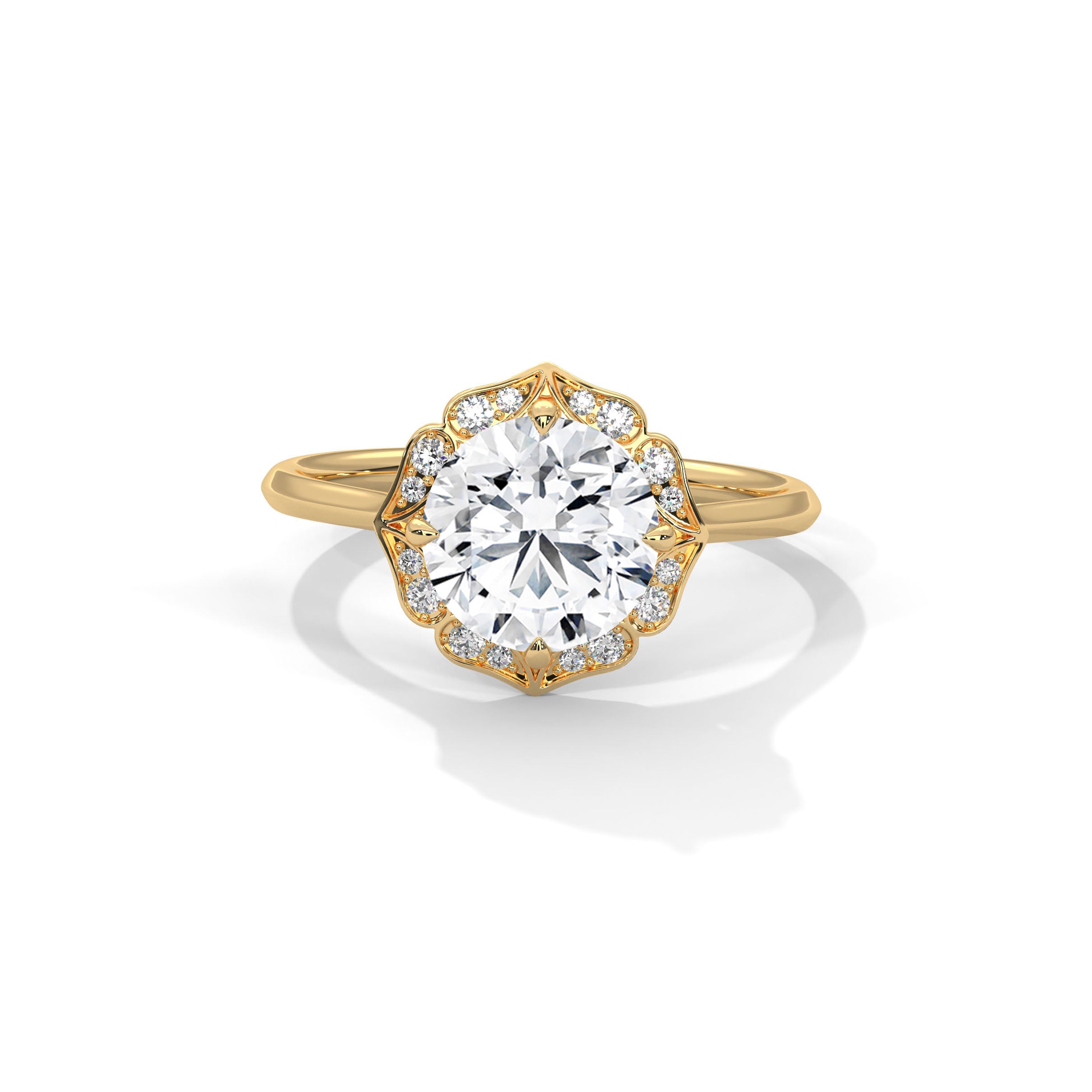 Flower Engagement Ring 18K | Lab Grown Diamond