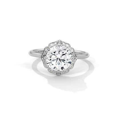 Flower Engagement Ring Platinum | Lab Grown Diamond
