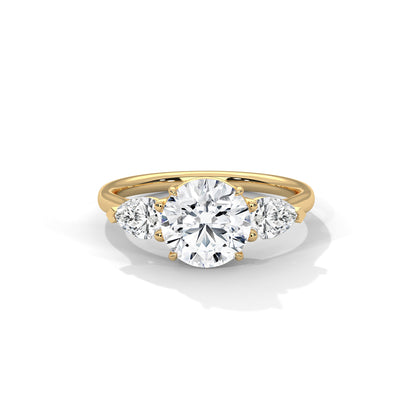 Three Stone Engagement Ring with Pears 18K | Lab Grown Diamond