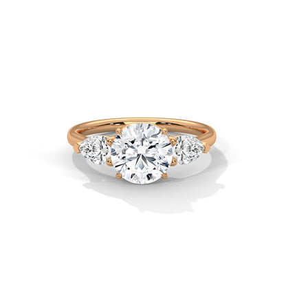 Three Stone Engagement Ring with Pears 18K Rose Gold | Lab Grown Diamond