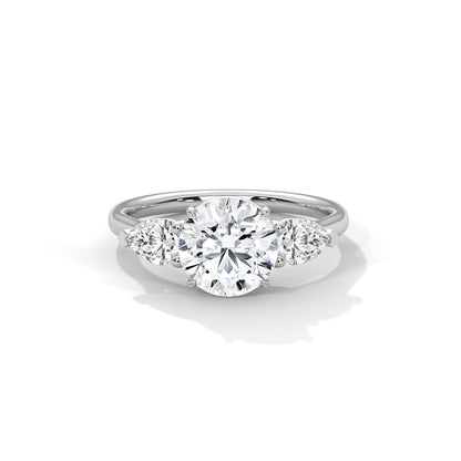 Three Stone Engagement Ring with Pears Platinum | Lab Grown Diamond