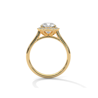 Cushion Halo Engagement Ring 18K | Lab Grown Diamond