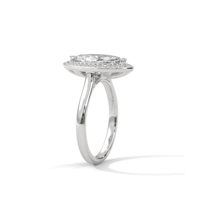 Marquise Halo Engagement Ring Platinum | Lab Grown Diamond