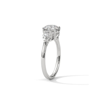 Three Stone Engagement Ring with Pears Platinum | Lab Grown Diamond