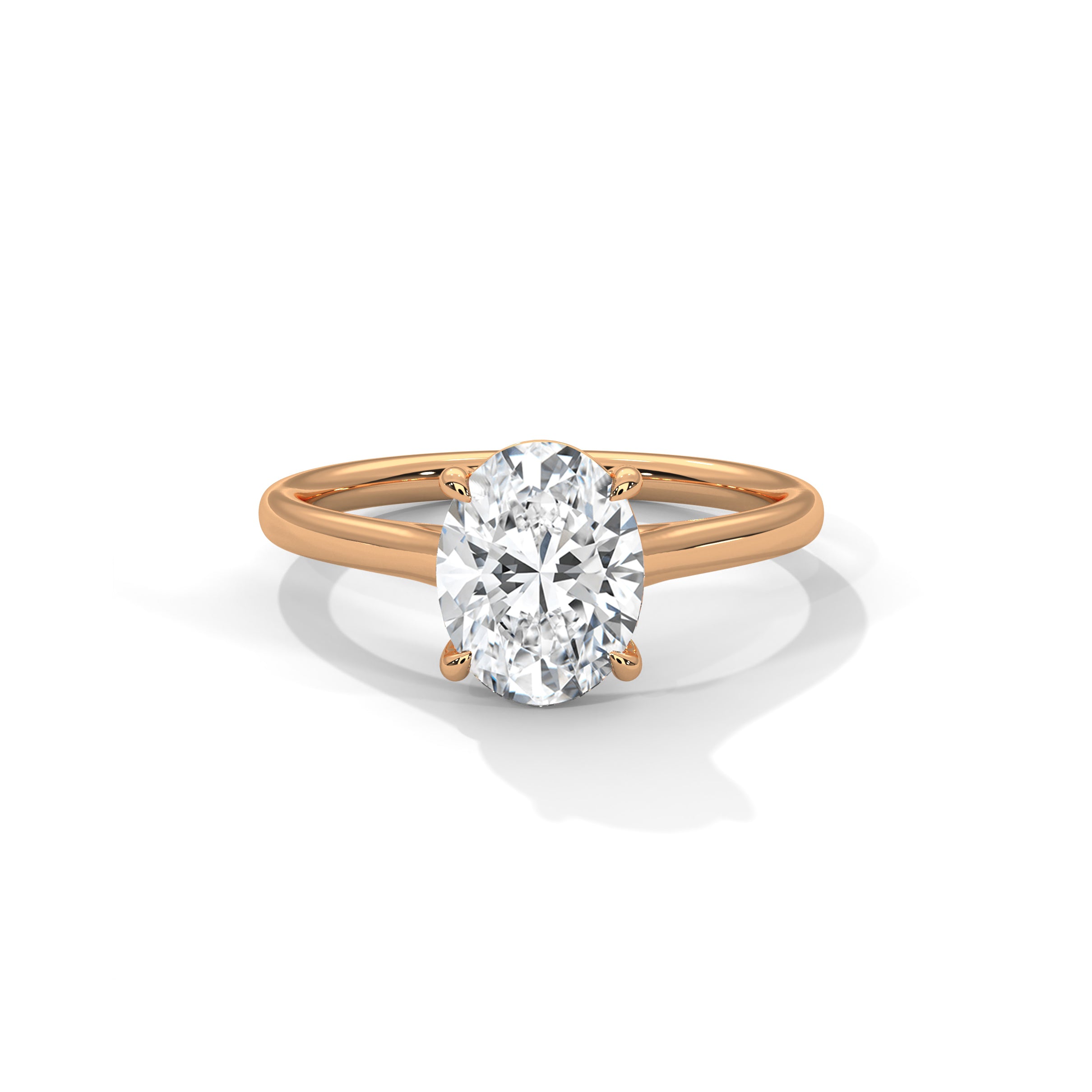Oval Cathedral Engagement 18K Rose Gold | Lab Grown Diamond