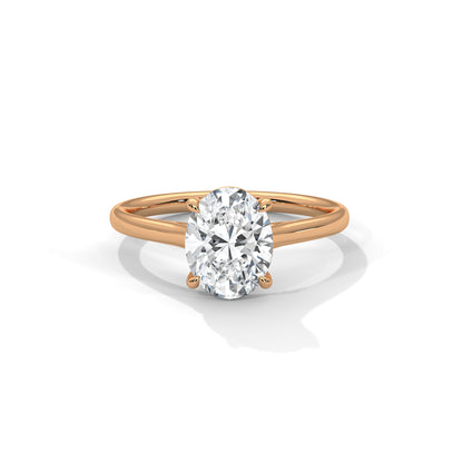 Oval Cathedral Engagement 18K Rose Gold | Lab Grown Diamond