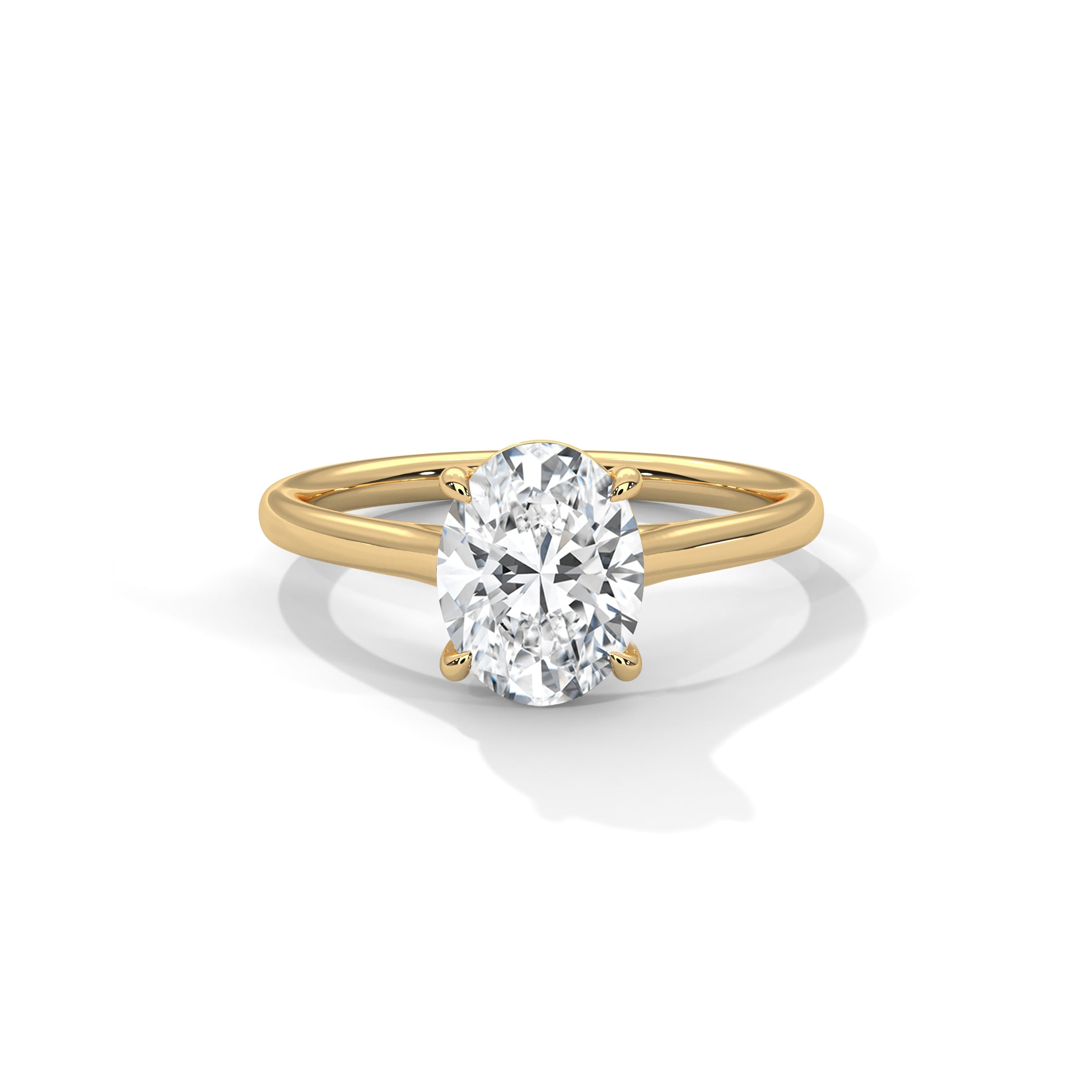 Oval Cathedral Engagement 18K | Lab Grown Diamond