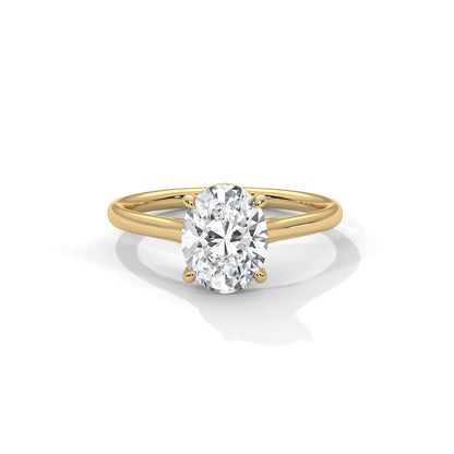 Oval Cathedral Engagement 18K | Lab Grown Diamond