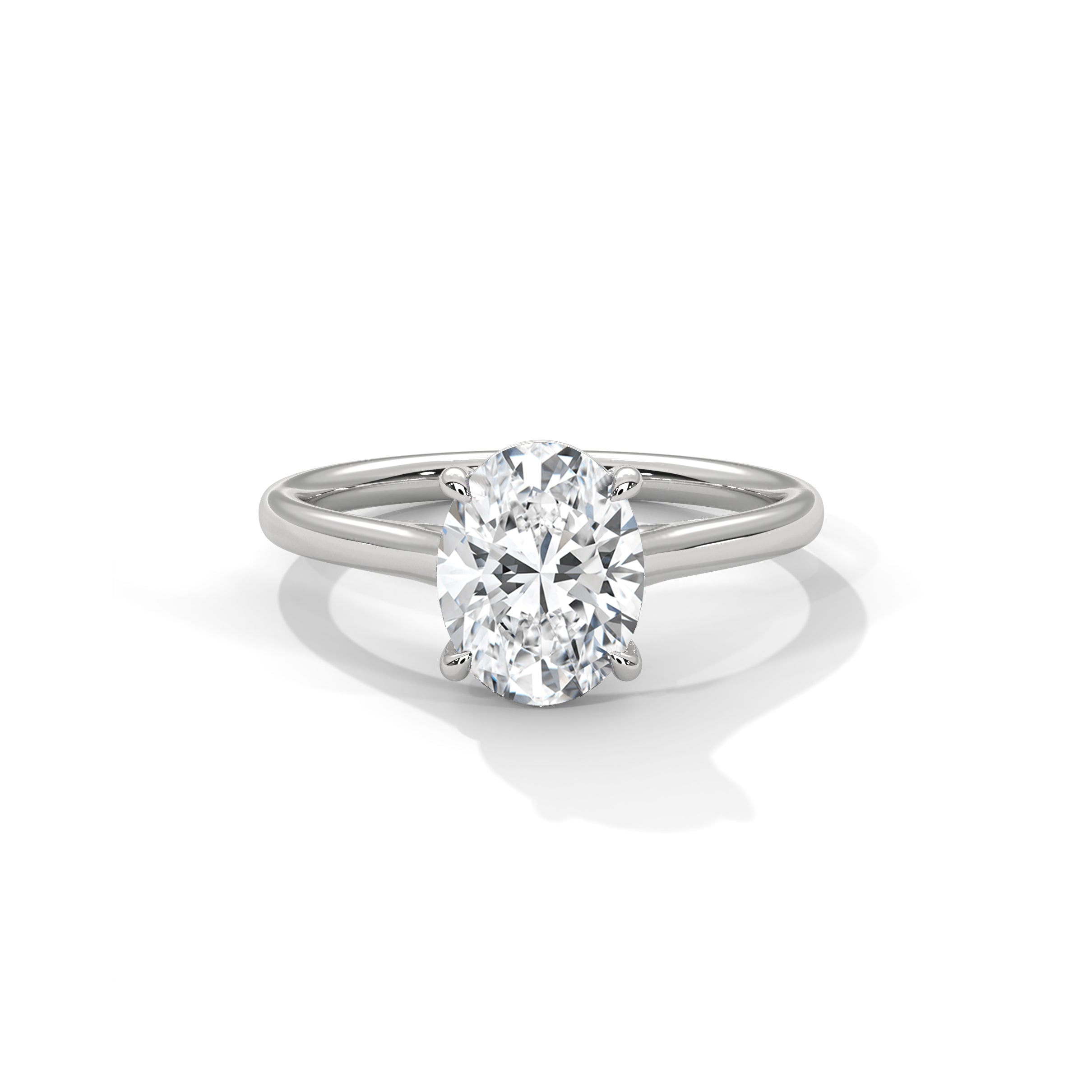 Oval Cathedral Engagement Platinum | Lab Grown Diamond