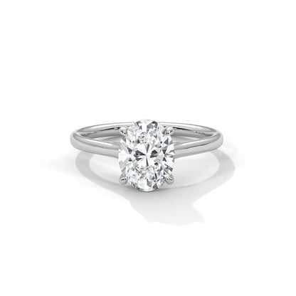 Oval Cathedral Engagement Platinum | Lab Grown Diamond