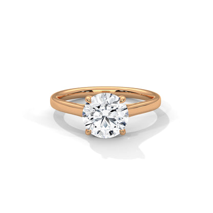 Four Prong Cathedral Engagement Ring 18K Rose Gold | Lab Grown Diamond