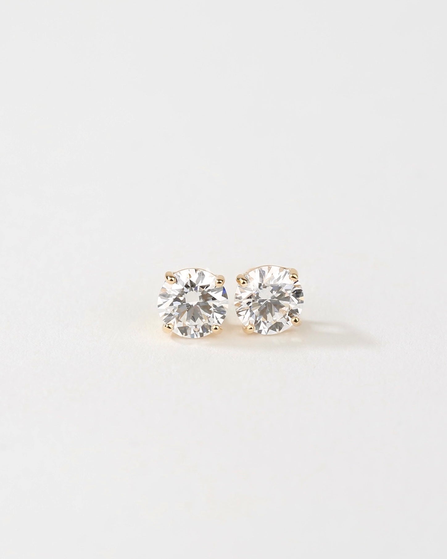 14K Yellow Gold Lab-Grown Diamond Stud Earrings 2.10 CTW | Safety-Back Posts