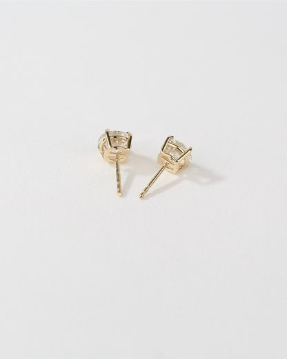 14K Yellow Gold Lab-Grown Diamond Stud Earrings 2.10 CTW | Safety-Back Posts