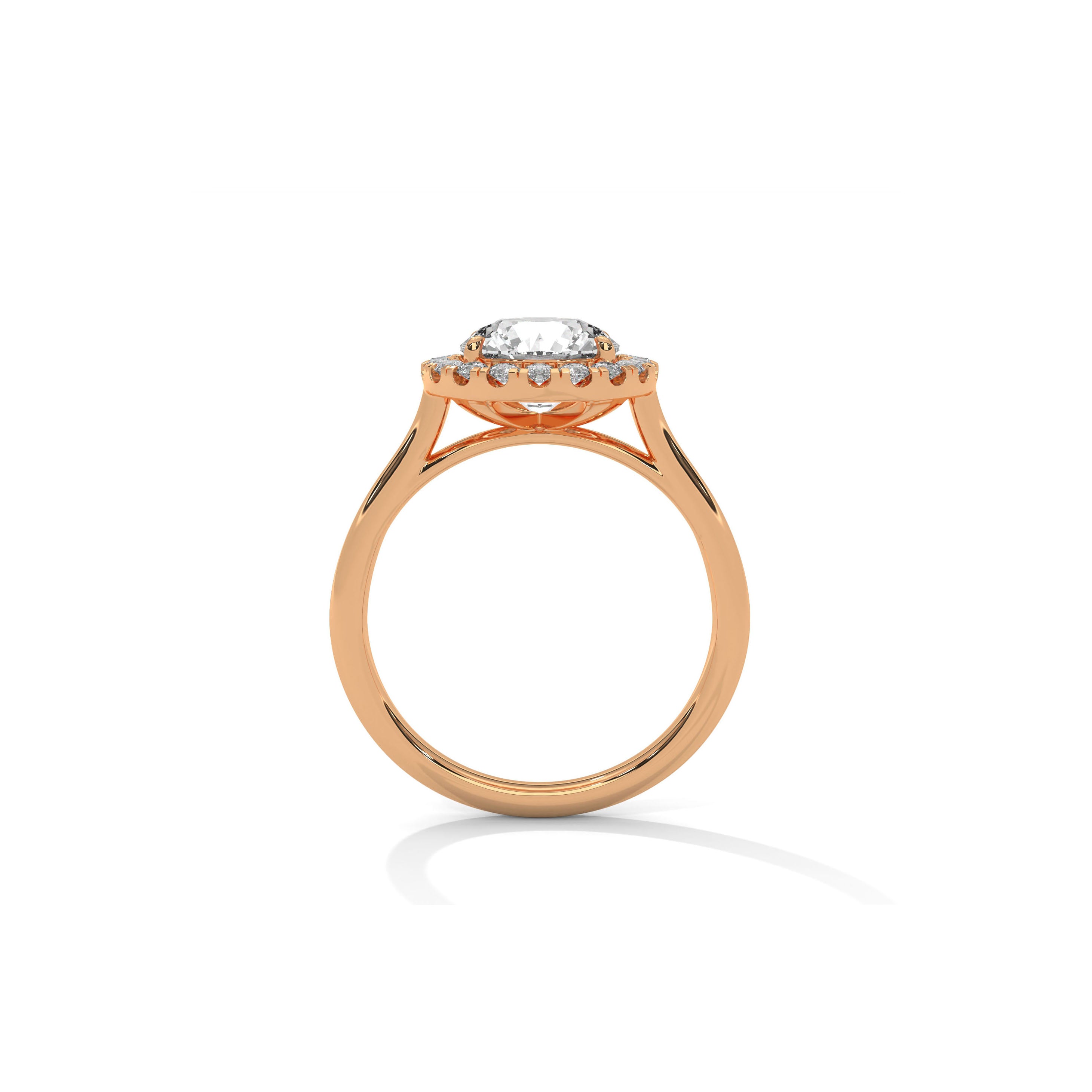 Halo Engagement Ring 18K Rose Gold | Lab Grown Diamond