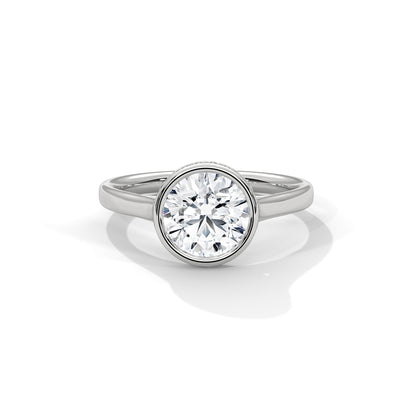 Bezel Set Engagement Ring Platinum | Lab Grown Diamond