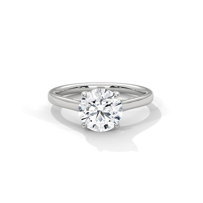 Four Prong Cathedral Engagement Ring Platinum | Lab Grown Diamond