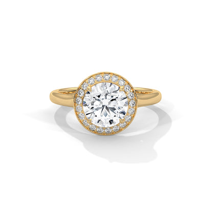 Halo Cathedral Engagement Ring 18K | Lab Grown Diamond