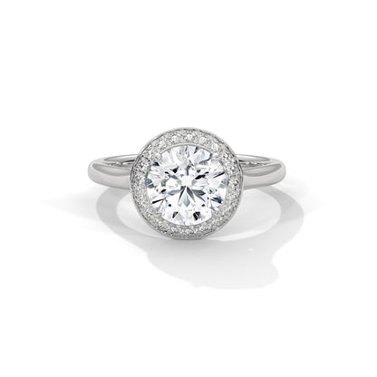 Halo Cathedral Engagement Ring Platinum | Lab Grown Diamond