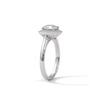 Halo Cathedral Engagement Ring Platinum | Lab Grown Diamond