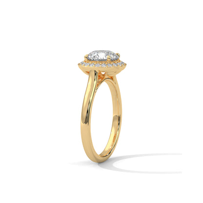 Halo Cathedral Engagement Ring 18K | Lab Grown Diamond