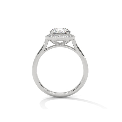 Halo Cathedral Engagement Ring Platinum | Lab Grown Diamond