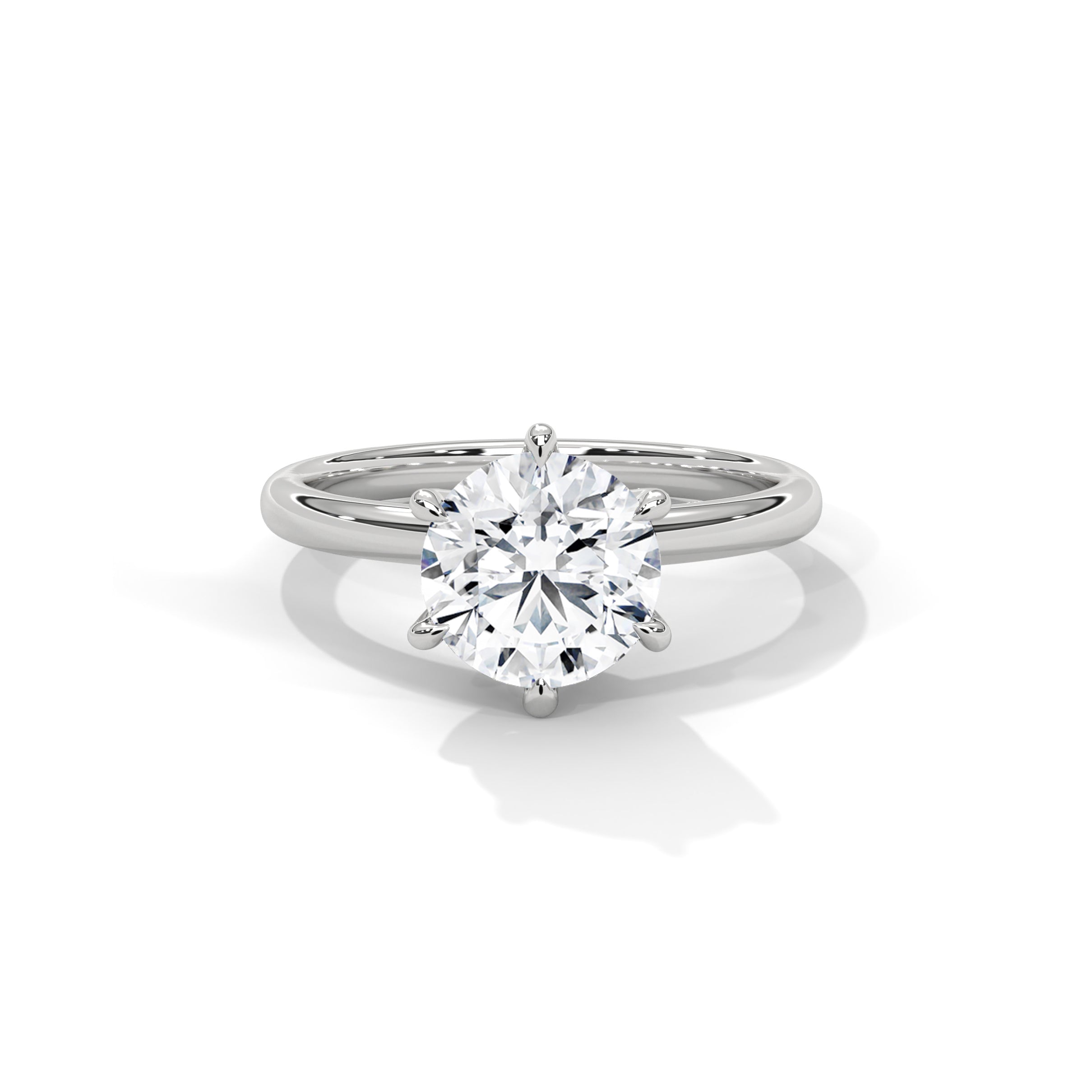 Six Prong Engagement Ring Platinum | Lab Grown Diamond
