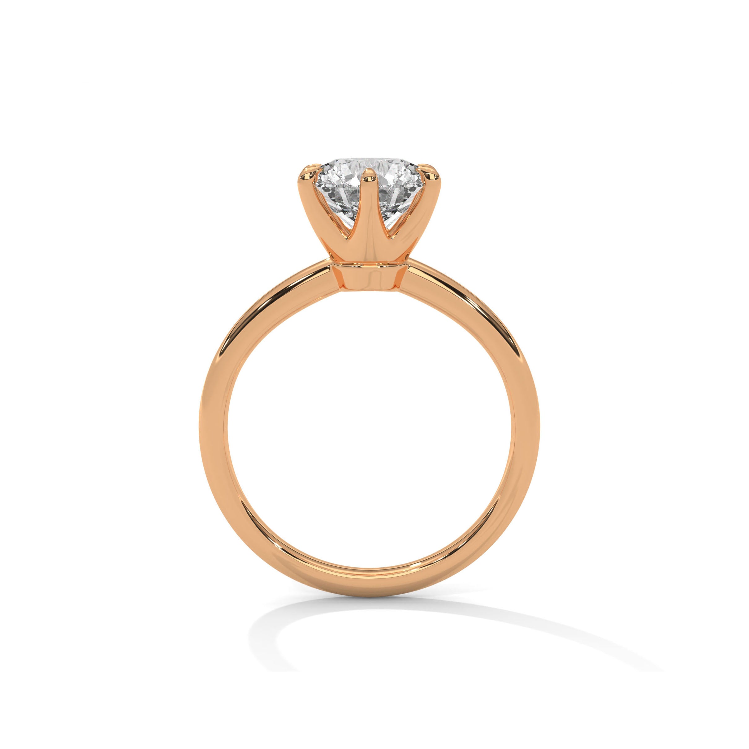 Six Prong Engagement Ring 18K Rose Gold | Lab Grown Diamond
