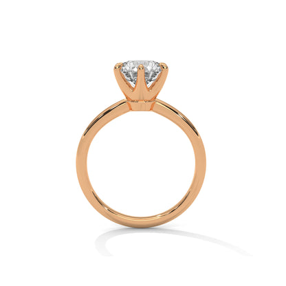 Six Prong Engagement Ring 18K Rose Gold | Lab Grown Diamond