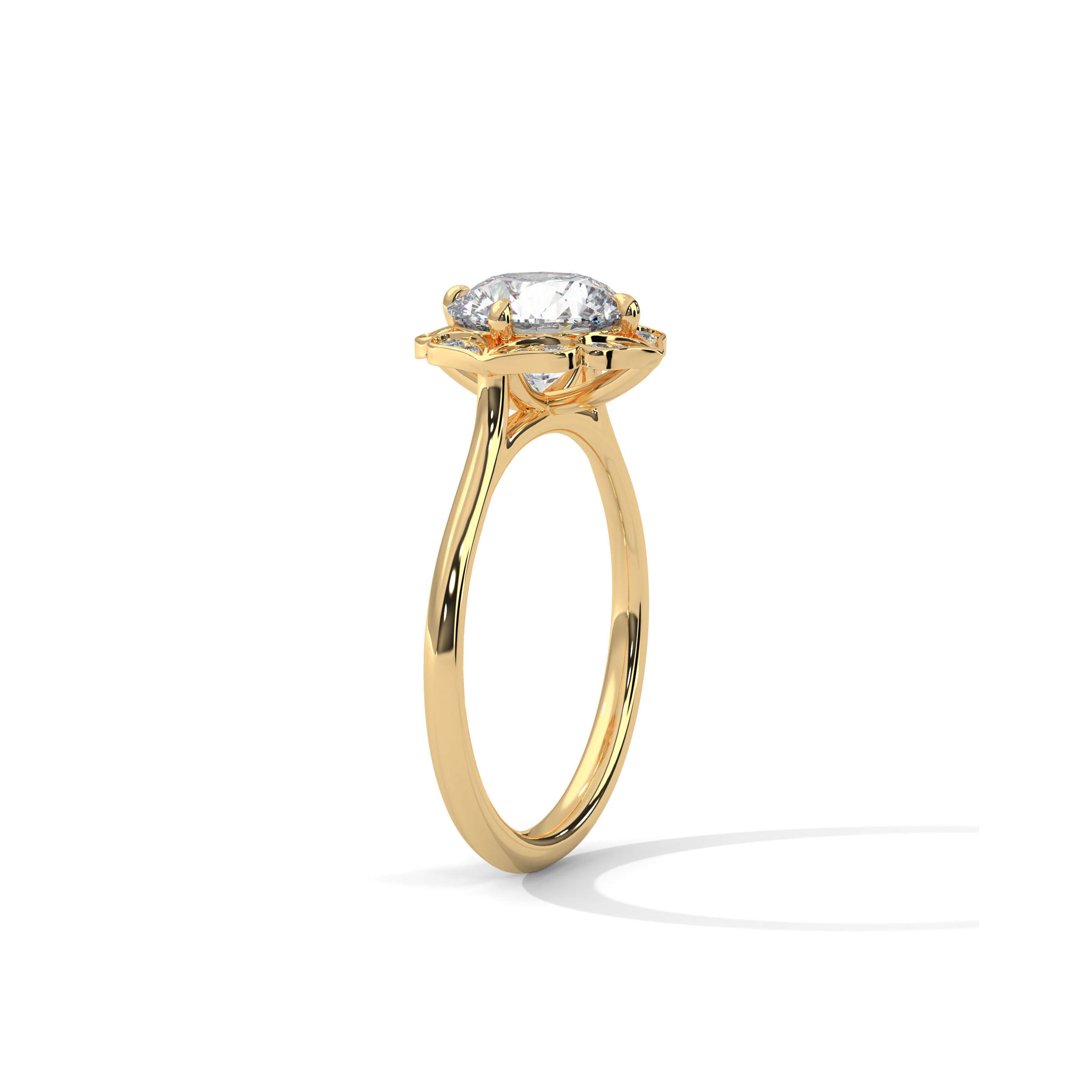 Flower Engagement Ring 18K | Lab Grown Diamond