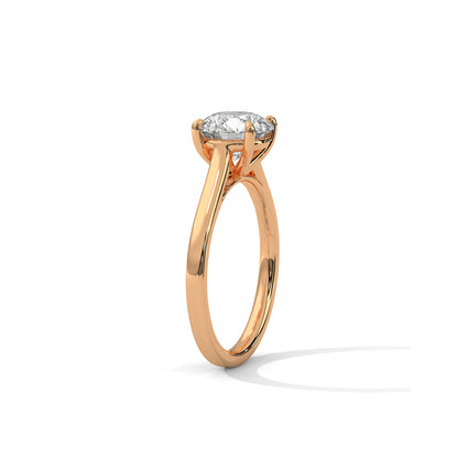 Four Prong Cathedral Engagement Ring 18K Rose Gold | Lab Grown Diamond