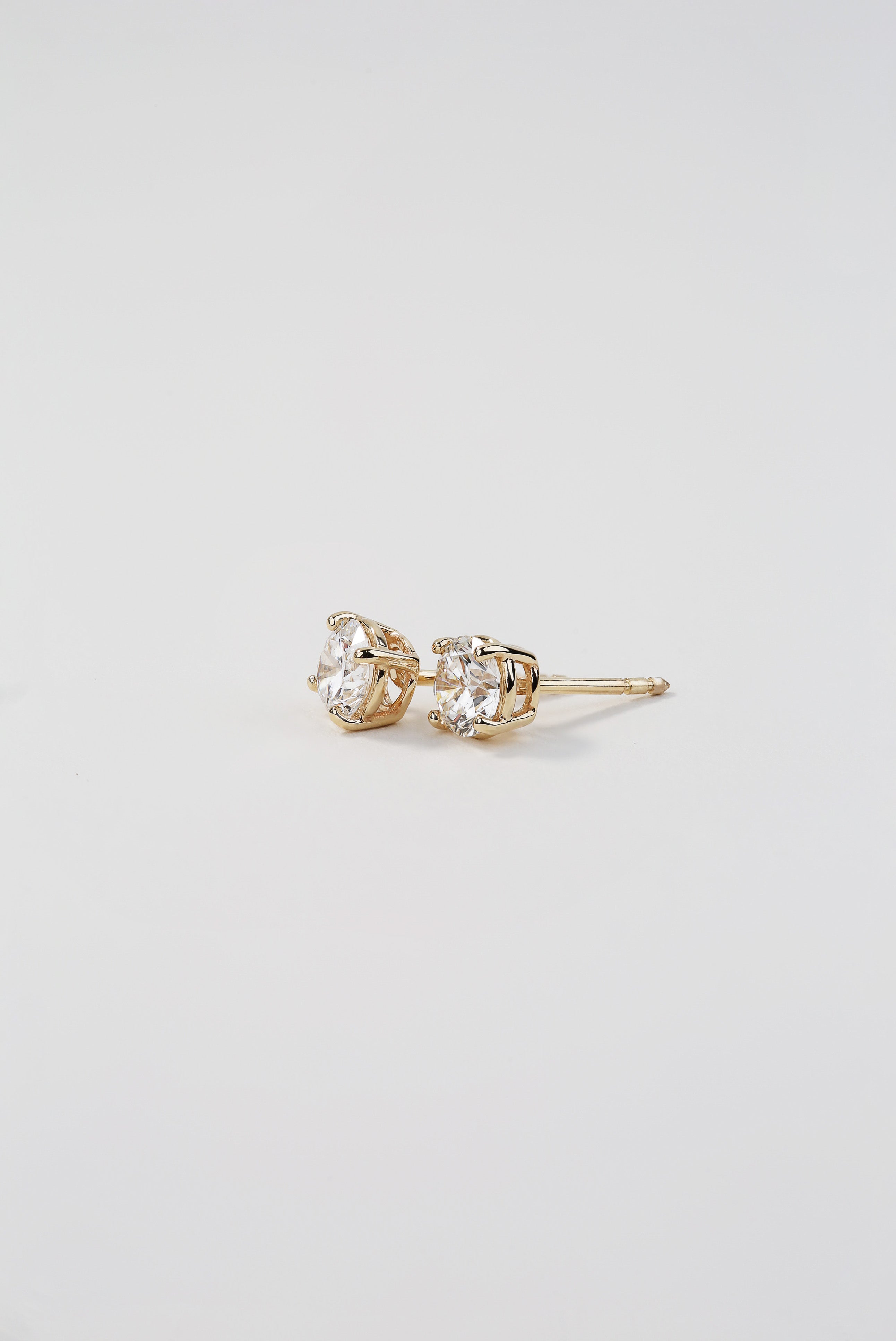 14K Yellow Gold Lab-Grown Diamond Stud Earrings 1.02 CTW | Safety-Back Posts
