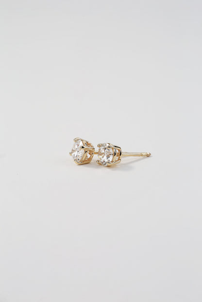 14K Yellow Gold Lab-Grown Diamond Stud Earrings 1.02 CTW | Safety-Back Posts