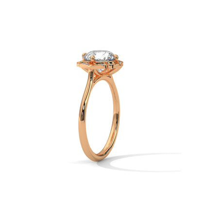 Flower Engagement Ring 18K Rose Gold | Lab Grown Diamond